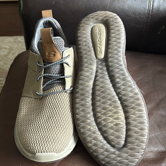 Skechers Tan and Gray Sneakers Lightweight Breathable Design - Picture 3 of 3